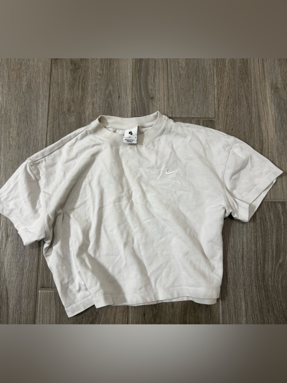 Nike Off-White Crewneck Tee with Black Swoosh Tag